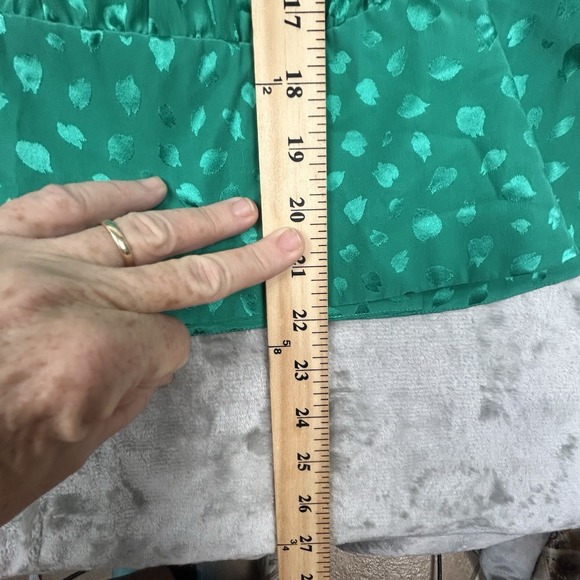 Vtg Adrianna Papell  Silk Blouse Women's 12  peplum style green see measurements - Picture 6 of 12